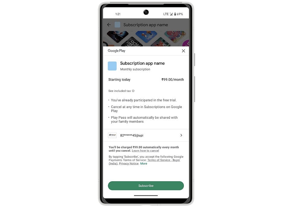 Google Play Store now supports UPI Autopayment for app subscription